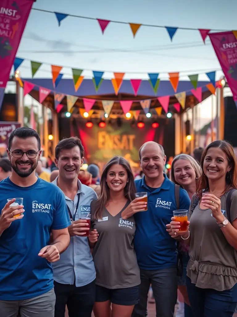 ENSSAT staff members attending a local music festival, enjoying live music and the vibrant atmosphere.